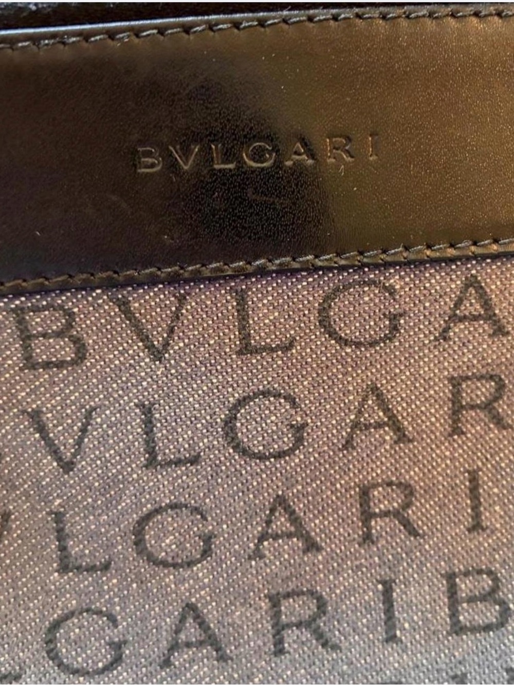 Bulgari Denim Canvas and Black Leather LOGOMANIA Crossbody mini bag - Picture 2 of 8